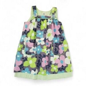 Mini Boden Pinafore 5/6 Y Girls Spring Easter Floral Dress